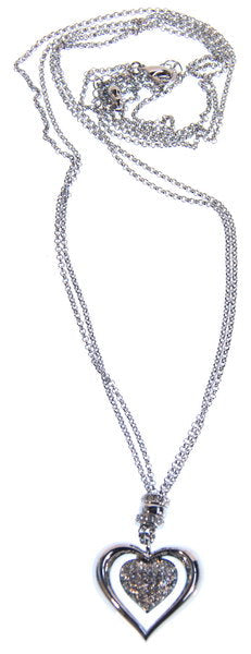 Necklace 26in with Silver Heart