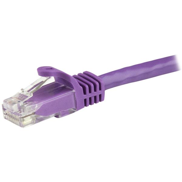 1.5m purple CAT6 snagless Ethernet cable with gold connectors, designed for 10 Gigabit speed and durability.