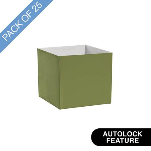 Mini Posy Box Gloss Autolock Base Pack of 25 Moss Green 13x12cmH
