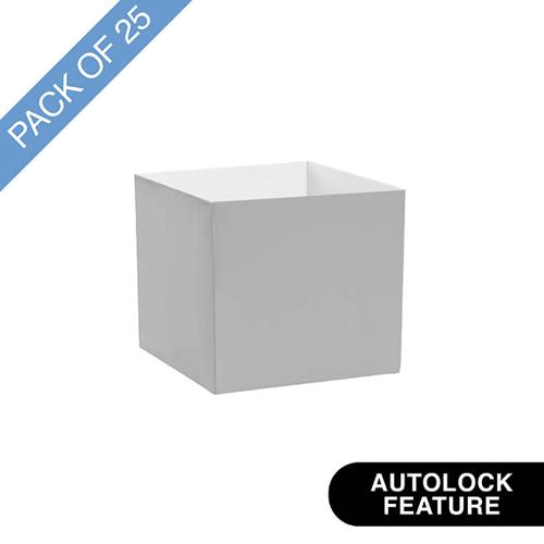 Mini Posy Box Gloss Autolock Base Pack of 25 Silver 13x12cmH