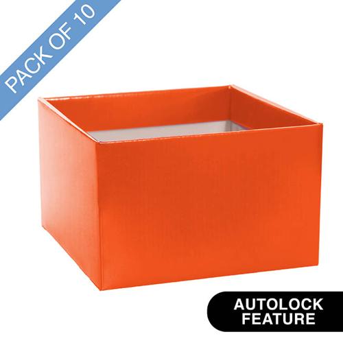 Large Posy Box Autolock Base Pack of 10 Orange 22x14cmH