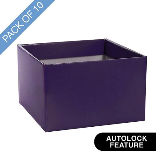 Large Posy Box Autolock Base Pack of 10 Violet 22x14cmH