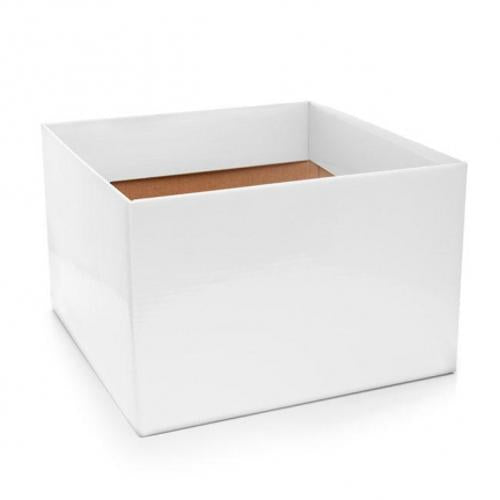Large Posy Box White Gloss Pack of 10 22x22x14cmH