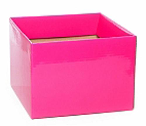 Medium No.6 Posy Box with Flap Pack of 10 Hot Pink 16x16x12cmH