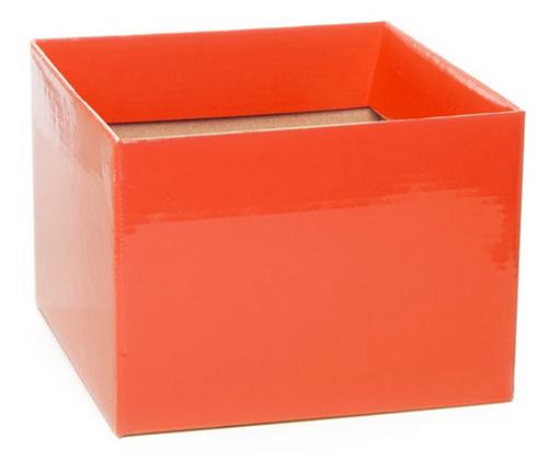 Medium No.6 Posy Box with Flap Pack of 10 Orange 16x16x12cmH
