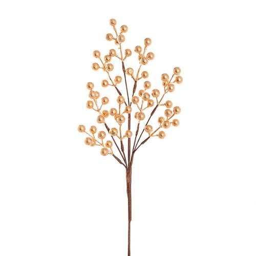Artificial Christmas Berry Spray Gold 43cmH