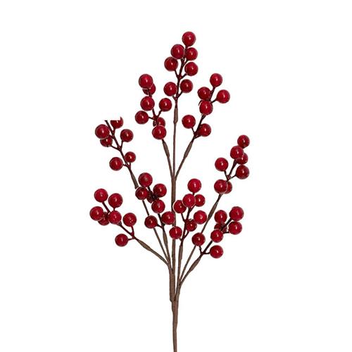 Artificial Christmas Red Berry Spray Red 43cmH