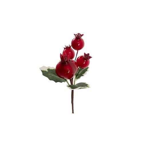 Artificial Mini Pomegranate Berry Pick Pack of 6 Red 12cmH
