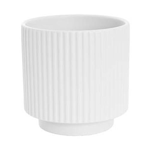 Ceramic Mykonos Muse Vase Matte White 11.5x11.5cmH