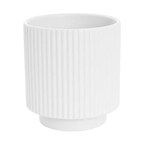 Ceramic Mykonos Muse Vase Matte White 14x14x14cmH 14x14cmH