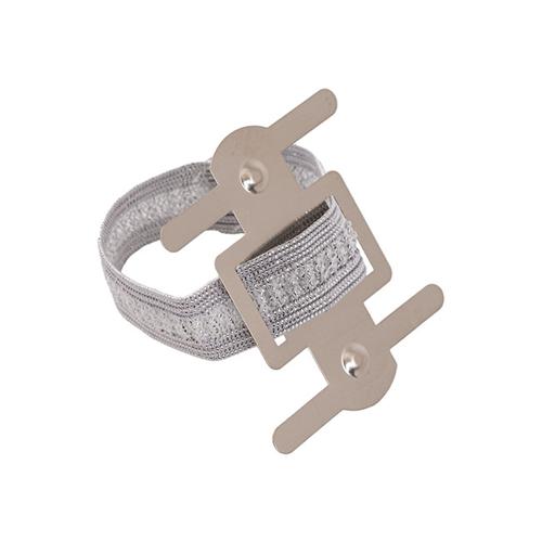 Corsage Wrist Bracelet Elastic Wristlets Pack4 Silver 8cmL