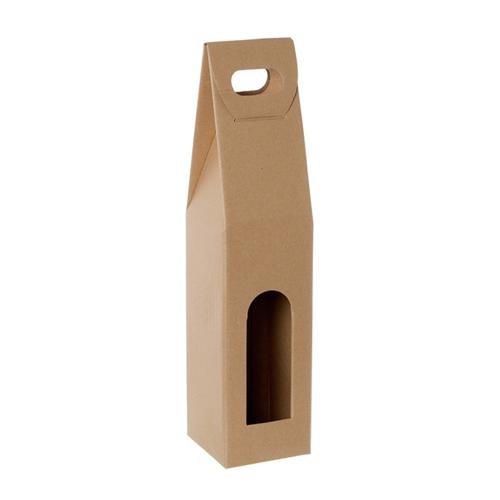 Wine Carrier with Window Single Bottle Kraft PLEASE NOTE SOLD INDIVIDUALLY