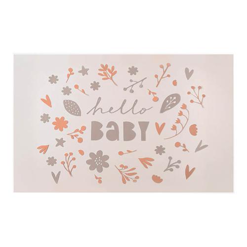 Cards Hello Baby Neutral Autumn Leaves Pack of 50 10x6.5cmH