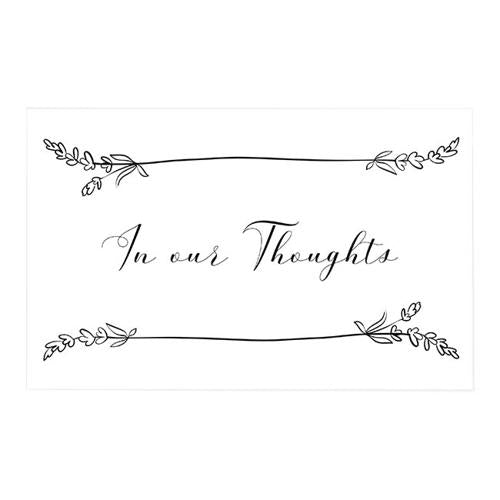 Cards White in Our Thoughts Leaf Accent Pack of 50 10x6.5cmH