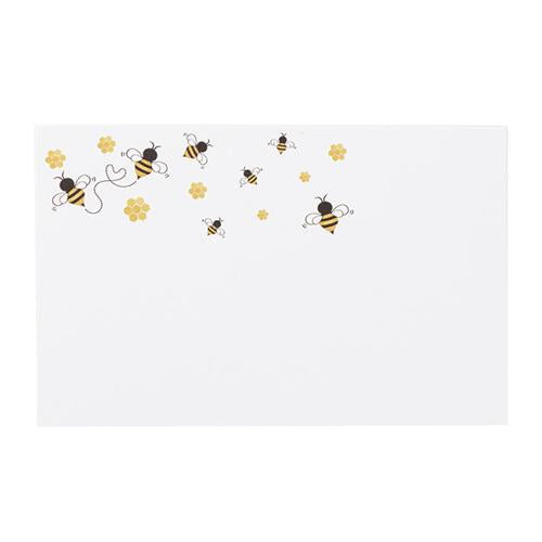 Cards White Buzzing Bees TOP Border 10x6.5cmH Pack of 50