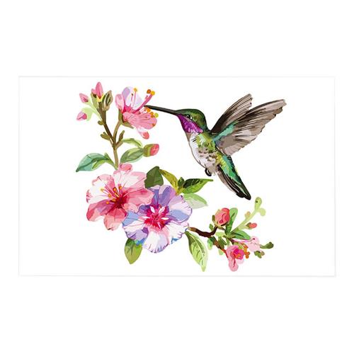 Cards White Hummingbird & Flower Branch 10x6.5cmH