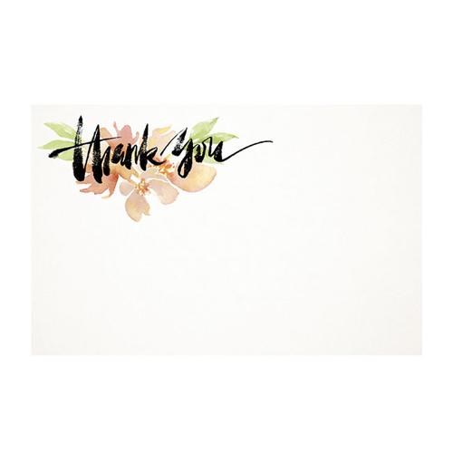 Cards White Thank You on Flower 10x6.5cmH Pack of 50