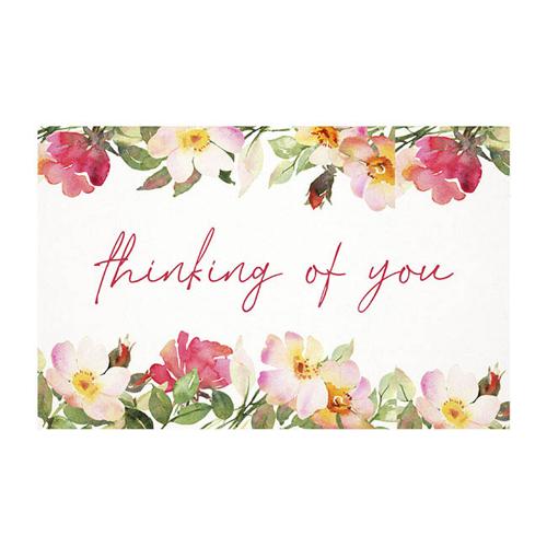 Cards White Thinking of You Bright Floral 10x6.5cmH