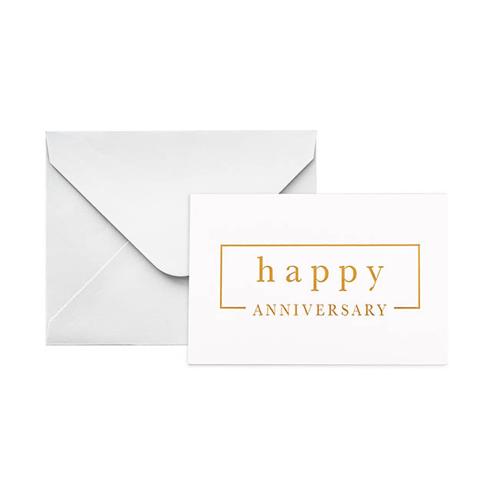 Gold Foil Card & Envelope Anniversary Border Pack of 2510x6.5Hcm 10x6.5cmH