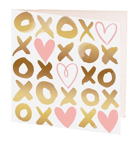 Gift Card Hearts and Crosses Pack of 10 with Envelopes 12cmx12cm