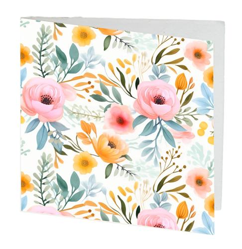 Gift Card Coastal Blooms Pack of 10 with Envelopes 12cmx12cm