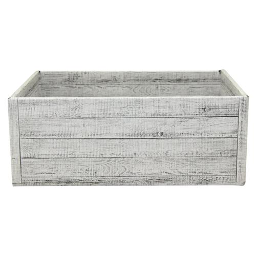 Kraft Hamper Box Medium with White Wooden Crate Look Pack of 10 with Interlock