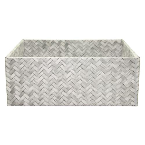 Kraft Hamper Box Large with White Weave Look Pack of 10 with Interlock Base