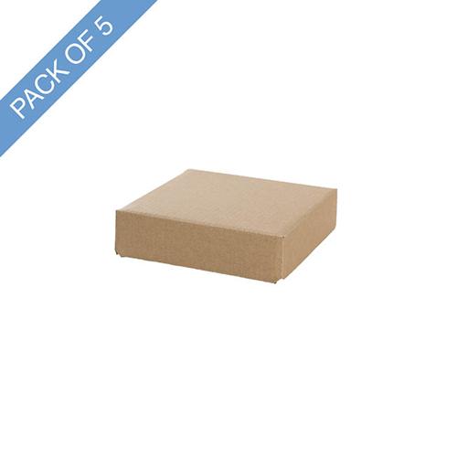 Posy Box Lid Mini Matte Kraft Pack of 5 14x14x3.5cmH