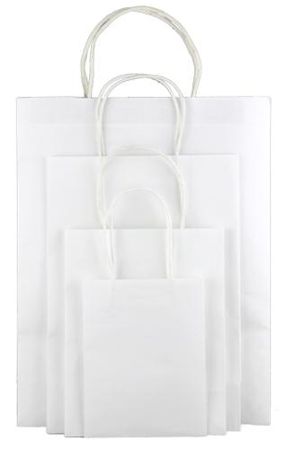 Kraft Bag in White Pack of 25 120gsm 15x8x20cmH