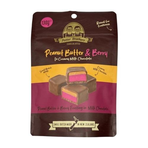 Potter Brothers Peanut Butter and Berry in Milk Chocolate 130g