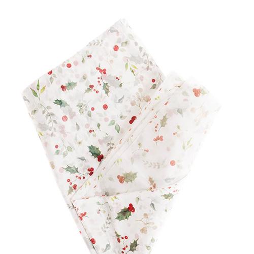 Tissue Paper Christmas Holly Pack of 100 17gsm 50x75cm