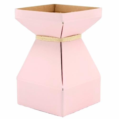 Vaz Medium Flat Pack Cardboard Vase with Plastic Liner in Marshmallow Pink Pack