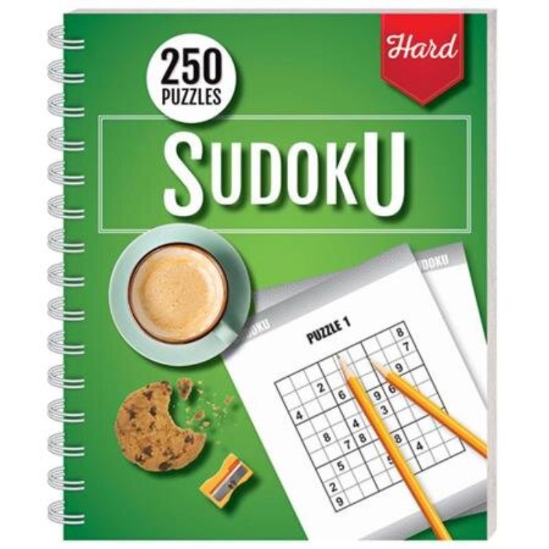 250 Puzzles Book - Sudoku Hard Spiral Bound