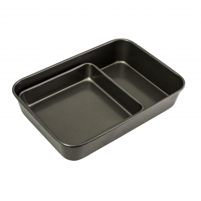 Bakemaster Bakeware Twin Pack (Roasting Pan/Square Bake Pan) Non-Stick