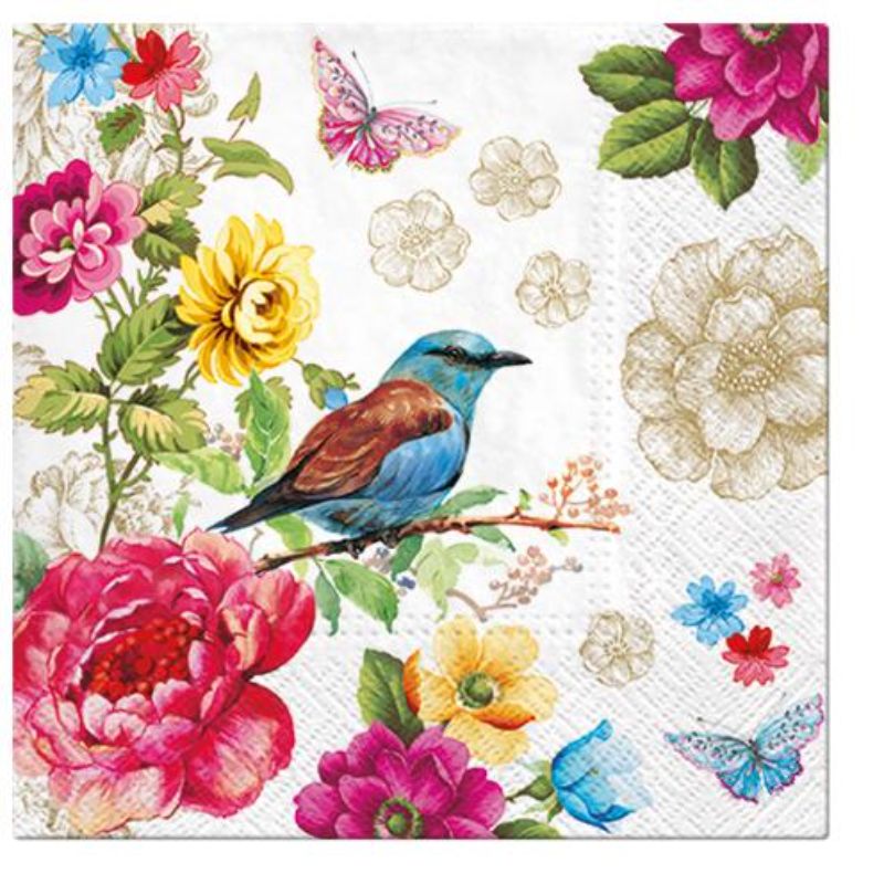Paw Lunch Napkins 33cm Pack Of 20 | 3 Ply | Bird Of Paradise