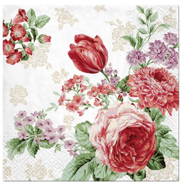 Paw Lunch Napkins 33cm Pack Of 20 | 3 Ply | Mysterious Roses