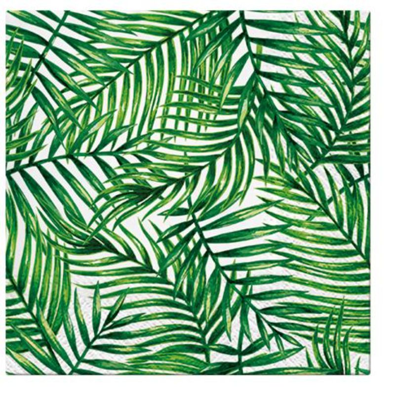 Paw Lunch Napkins 33cm Pack Of 20 | 3 Ply | Tropical Leaves