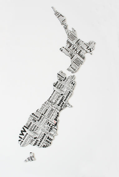 Stylish NZ Newspaper Wall Art in glossy ACM, showcasing unique Kiwi design, perfect for indoor or outdoor decor.