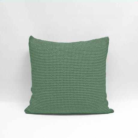 Sage Euro Pillowcase by Baksana, featuring a unique deep waffle texture and zip closure, made from 100% OEKO-TEX® cotton.