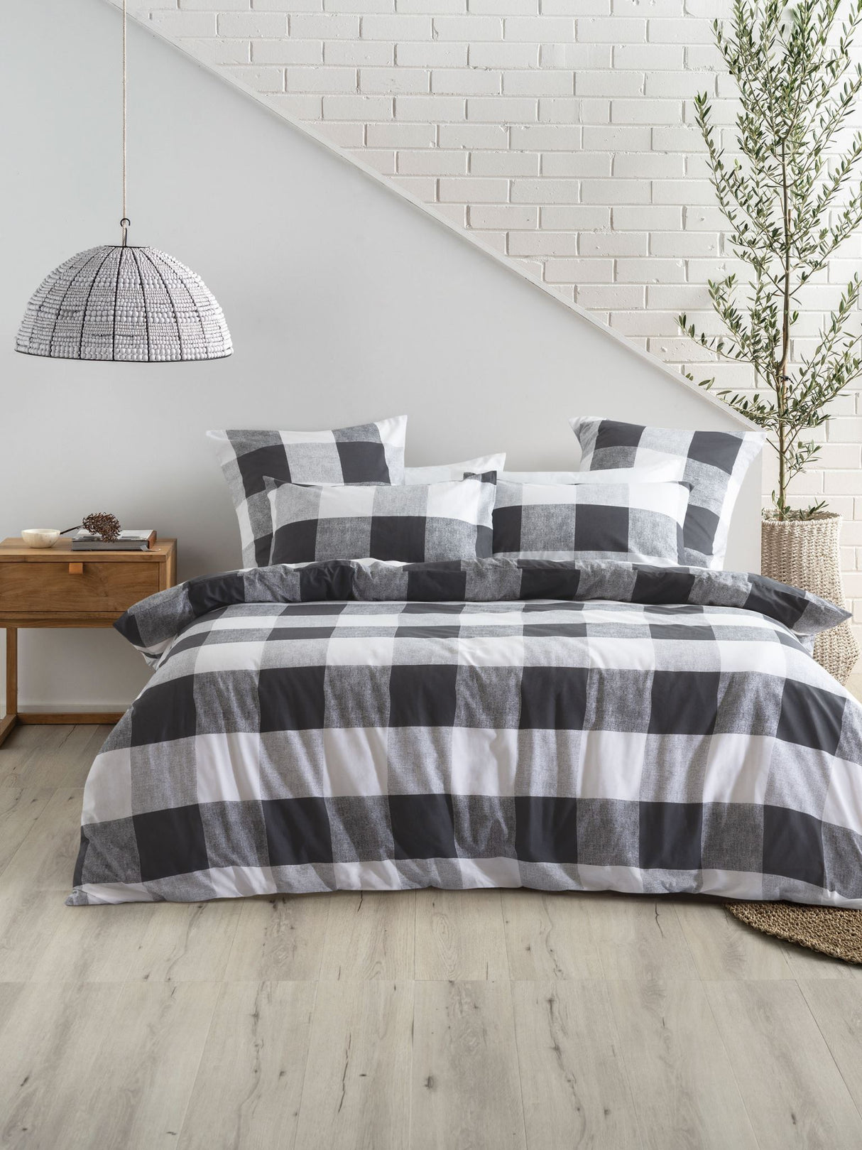 Alec Duvet Cover Set by Nu Edition - King - Carbon