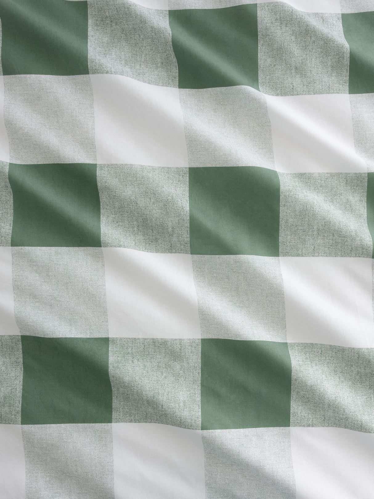 Alec King Duvet Cover Set in Moss, 100% cotton, chic check pattern, includes pillowcases for a stylish bedroom upgrade.