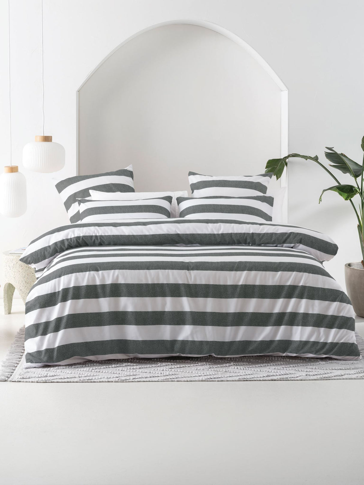 Sydney Duvet Cover Set by Nu Edition - Carbon - Double