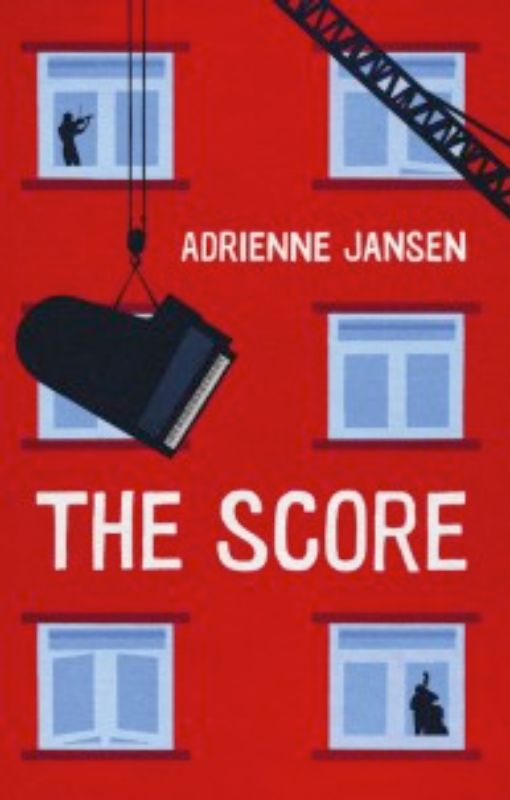 Cover of 'The Score', a novel about community and resilience featuring a piano restorer amidst immigration challenges.