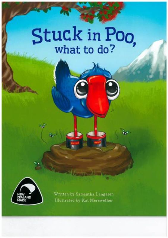 A whimsical children's book featuring Luke the Pook in colorful Red Band gumboots and hilarious adventures with cow poo.