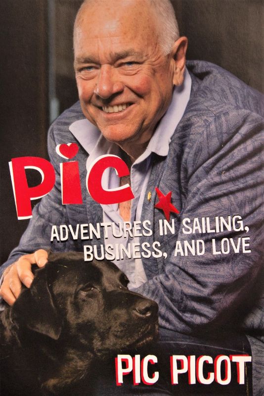 Cover of 'Adventures in Sailing Business and Love' featuring Pic Picot's journey from student to peanut butter entrepreneur.