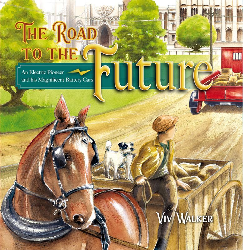 Illustrated cover of 'The Road to the Future', a children's book about New Zealand's first electric truck race.