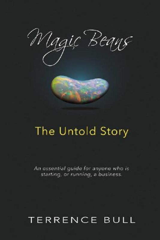 Book cover of *Magic Beans: The Untold Story*, exploring entrepreneurship through Jack and the Beanstalk's fable.