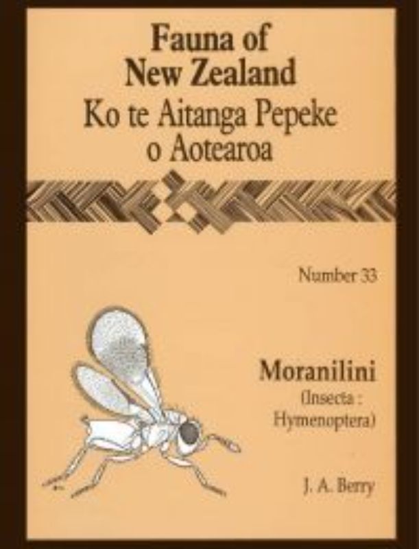 Paperback book 'FAUNA 33 - MORANILINI' by J. Berry, showcasing New Zealand's invertebrates with detailed insights and illustrations.