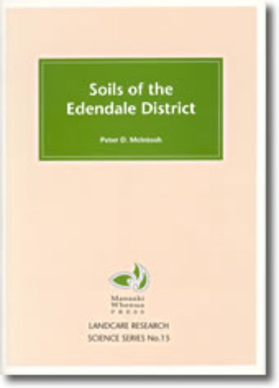 LRSS15 Soils Edendale District booklet featuring a 1:50,000 colour soil map and insights into local soil management.