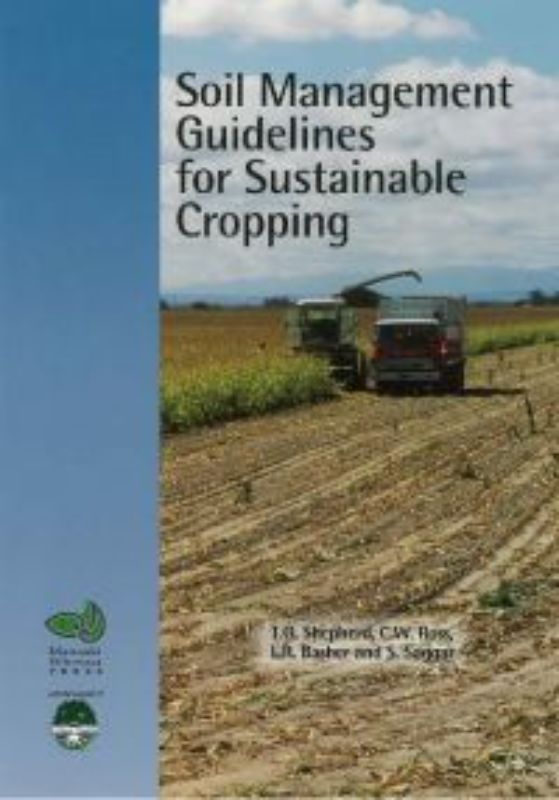 Comprehensive Soil Management Guidelines booklet for sustainable agriculture by T. G. Shepherd, featuring practical tips and visual assessment methods.